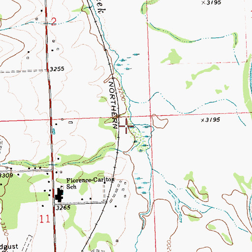 Topographic Map of Tie Chute Creek, MT