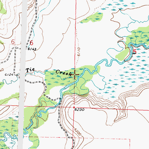 Topographic Map of Tie Creek, MT