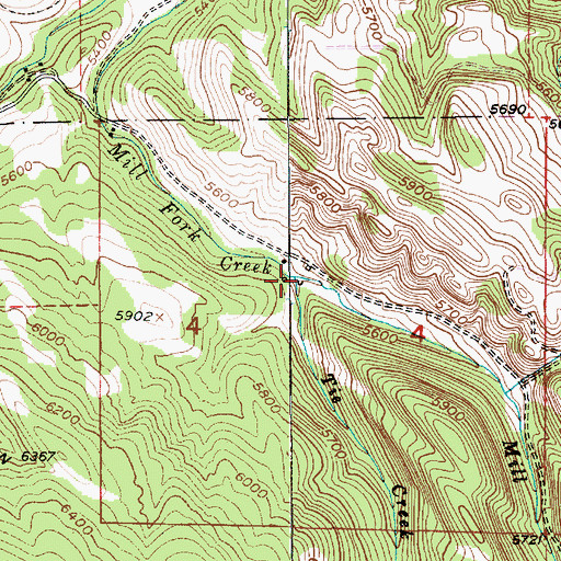 Topographic Map of Tie Creek, MT