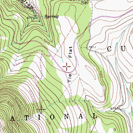 Topographic Map of Tie Flat, MT