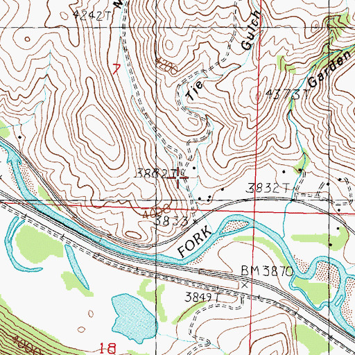 Topographic Map of Tie Gulch, MT