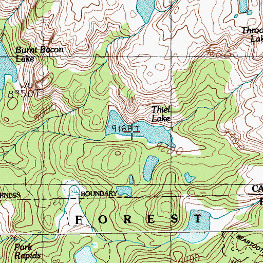 Topographic Map of Thiel Lake, MT
