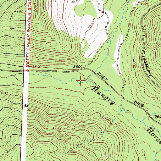 Topographic Map of Tiger Creek, MT