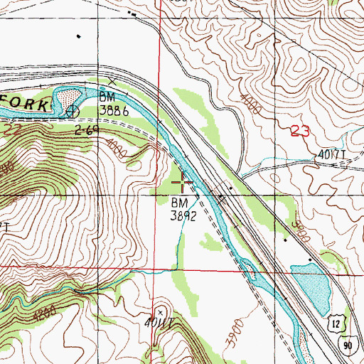 Topographic Map of Tigh Creek, MT