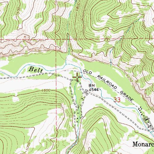 Topographic Map of Tillinghast Creek, MT