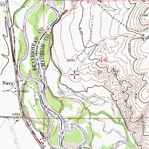 Topographic Map of Timber Canyon, MT