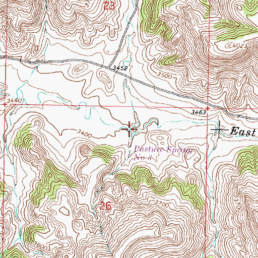 Topographic Map of Timber Creek, MT
