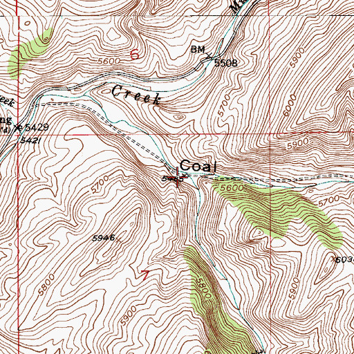 Topographic Map of Timber Creek, MT