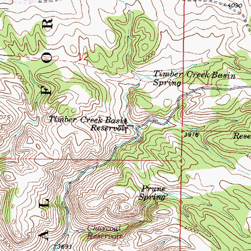 Topographic Map of Timber Creek Basin Reservoir, MT