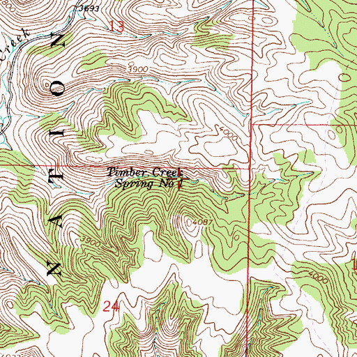Topographic Map of Timber Creek Spring Number One, MT