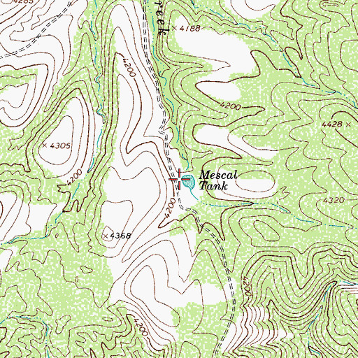 Topographic Map of Mescal Tank, AZ