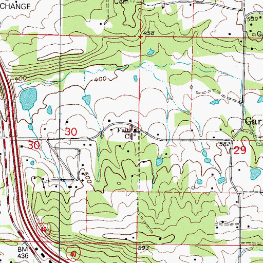 Topographic Map of Faith Full Gospel Church, AR