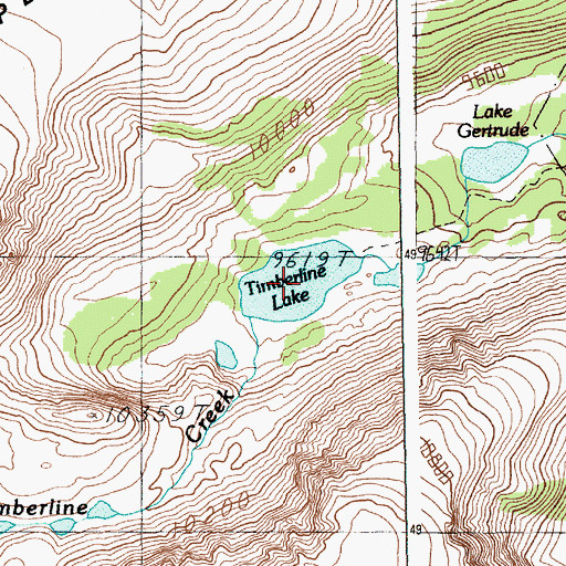 Topographic Map of Timberline Lake, MT