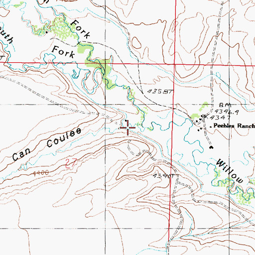 Topographic Map of Tin Can Coulee, MT