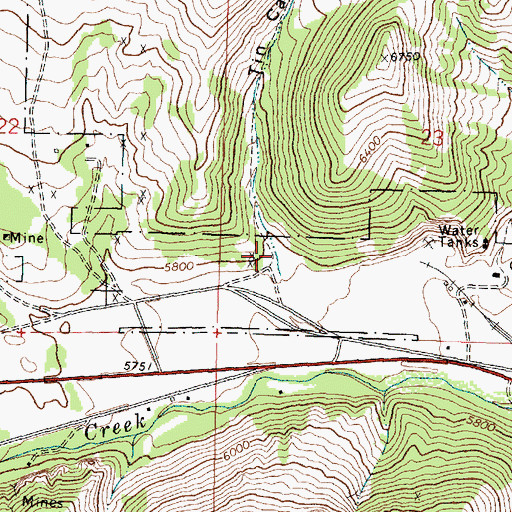 Topographic Map of Tin Can Gulch, MT