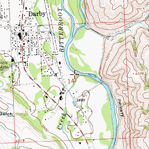 Topographic Map of Tin Cup Creek, MT
