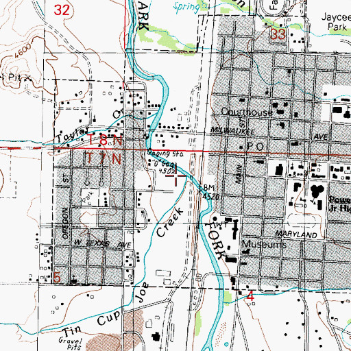 Topographic Map of Tin Cup Joe Creek, MT