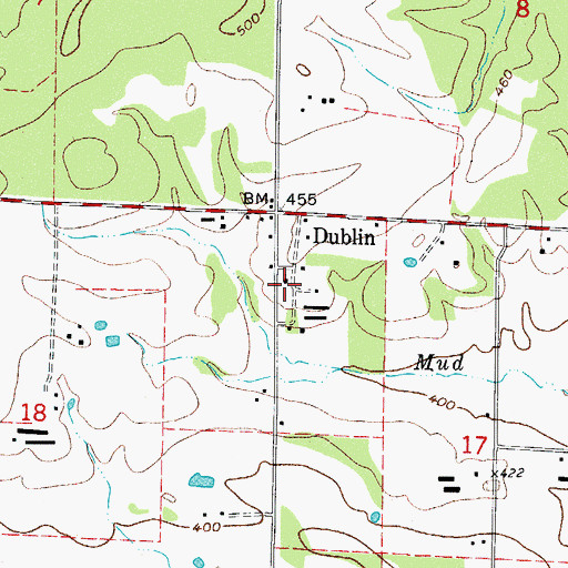 Topographic Map of Freewill Baptist Church, AR