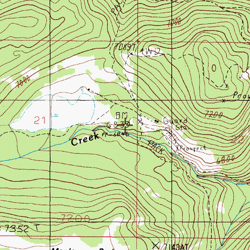 Topographic Map of Tizer Ranger Station, MT
