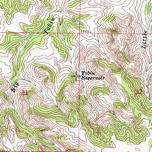 Topographic Map of Tobin Reservoir, MT