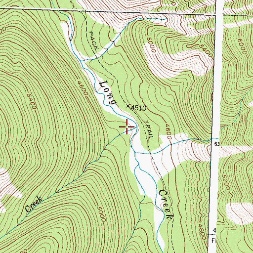 Topographic Map of Toboggan Creek, MT