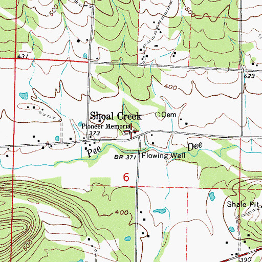 Topographic Map of Pioneer Memorial Methodist Church, AR