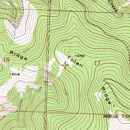Topographic Map of Tolan Ridge, MT