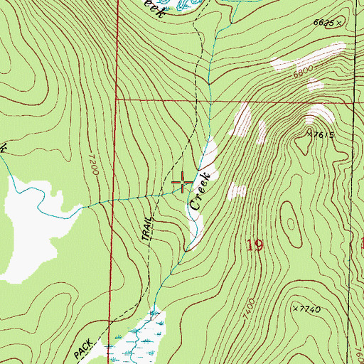 Topographic Map of Toland Creek, MT