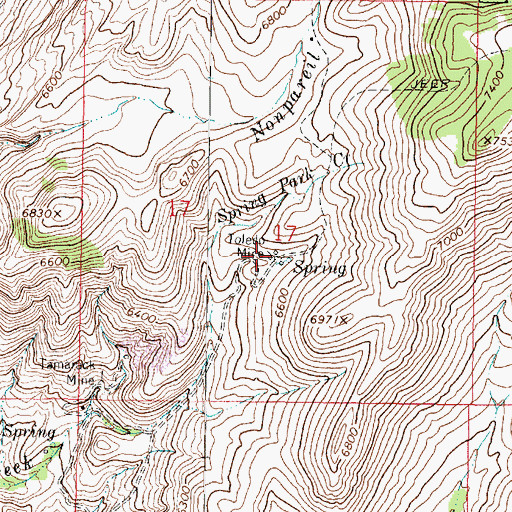Topographic Map of Toledo Mine, MT