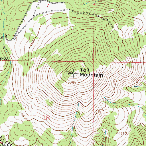 Topographic Map of Toll Mountain, MT