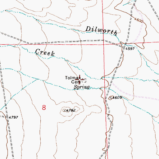 Topographic Map of Tolman Cemetery, MT