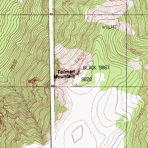 Topographic Map of Tolman Mountain, MT