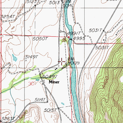 Topographic Map of Tom Miner Creek, MT