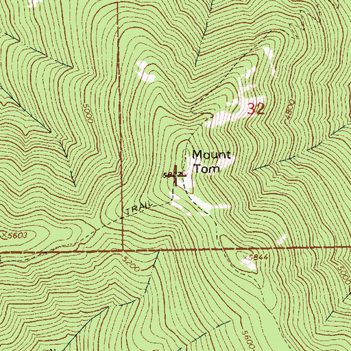 Topographic Map of Mount Tom, MT