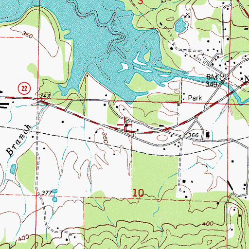 Topographic Map of Church of Christ, AR