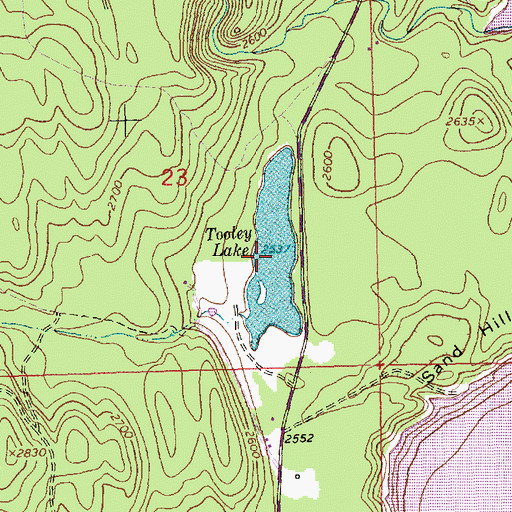 Topographic Map of Tooley Lake, MT