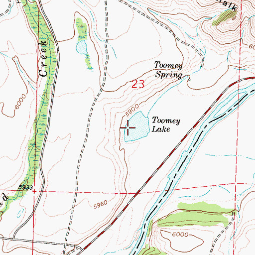 Topographic Map of Toomey Lake, MT