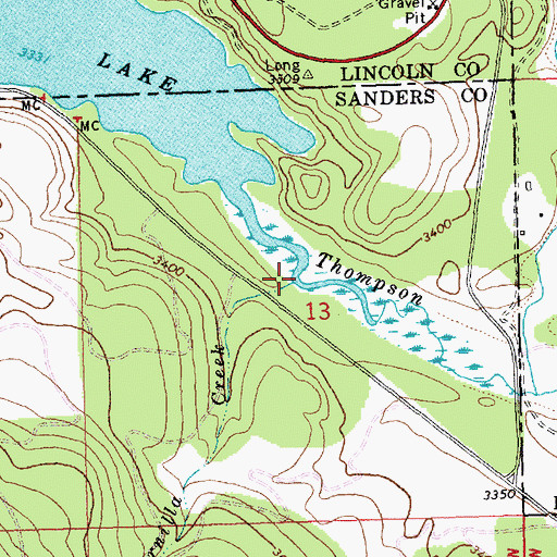 Topographic Map of Tornilla Creek, MT