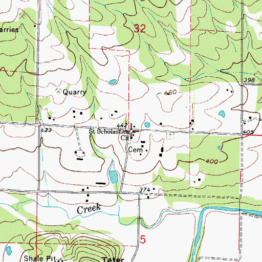 Topographic Map of Saint Scholastica Catholic Church, AR