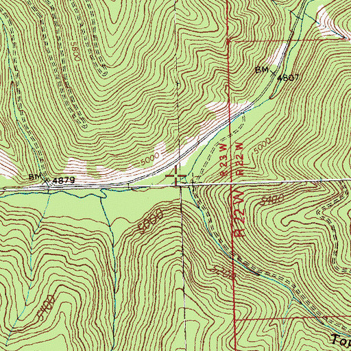 Topographic Map of Tough Creek, MT