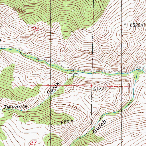 Topographic Map of Twomile Gulch, MT