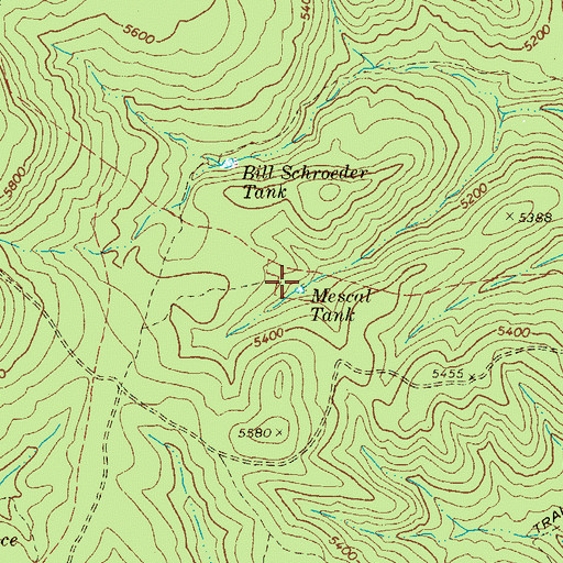 Topographic Map of Mescal Tank, AZ