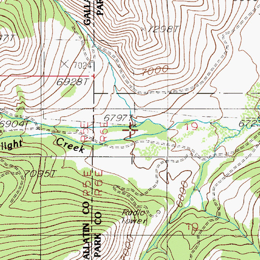 Topographic Map of Trail Creek, MT