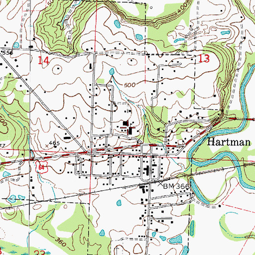 Topographic Map of Westside School, AR