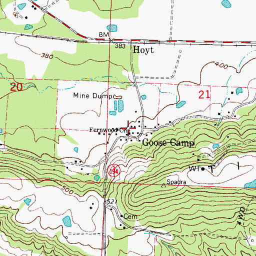 Topographic Map of Fernwood Assembly of God Church, AR