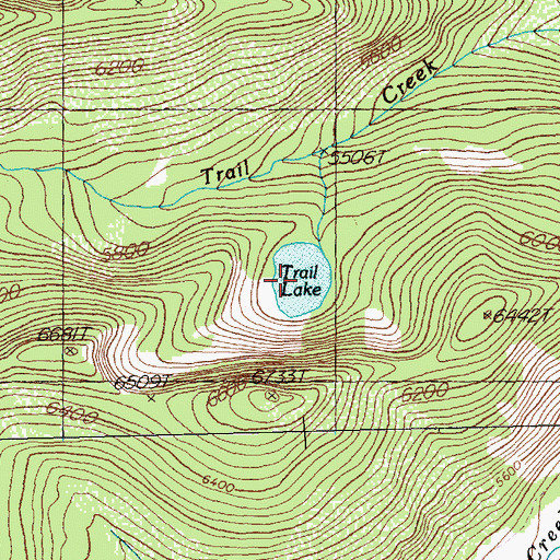 Topographic Map of Trail Lake, MT