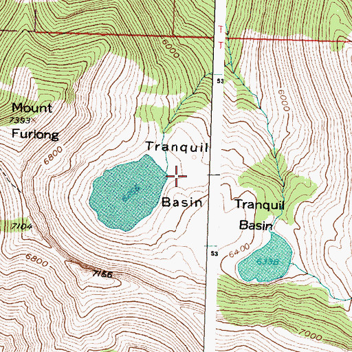 Topographic Map of Tranquil Basin, MT