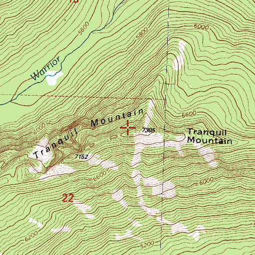 Topographic Map of Tranquil Mountain, MT