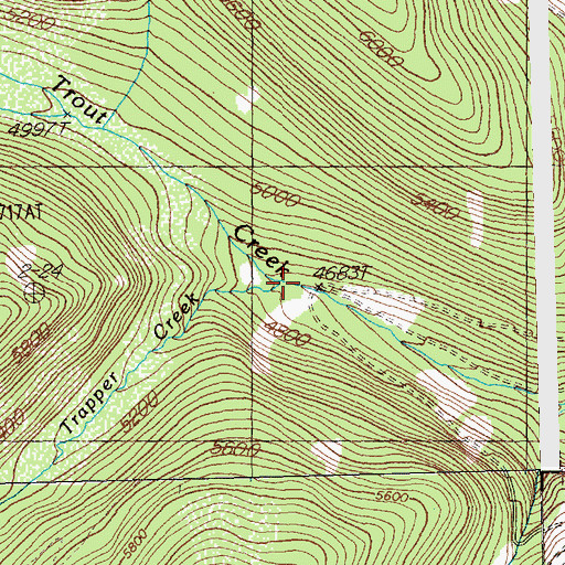 Topographic Map of Trapper Creek, MT