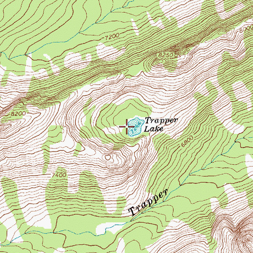 Topographic Map of Trapper Lake, MT